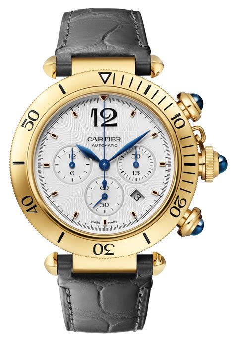 replica cartier pasha chronograph gold|cartier chronograph automatic.